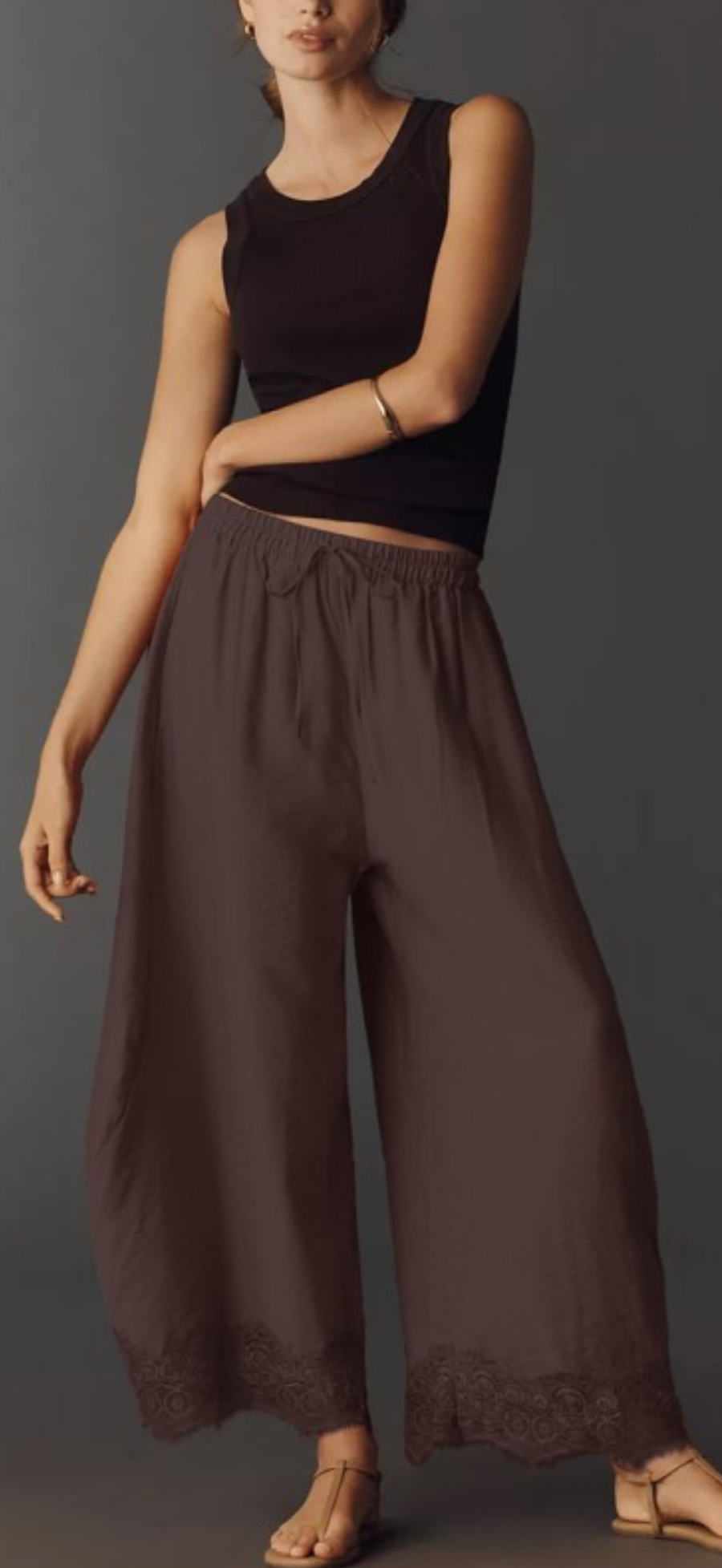 Brown Lace Pants