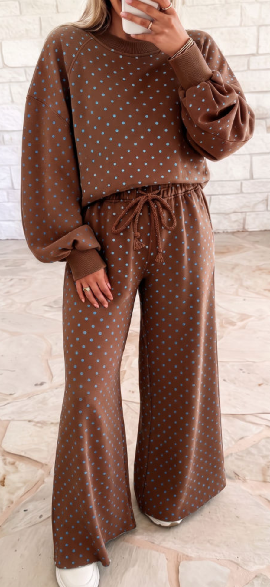 Brown Polka Dot Set
