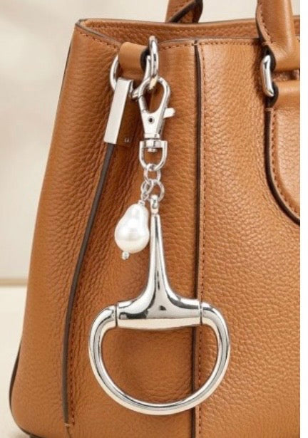 SILVER horse-bit Bag charm