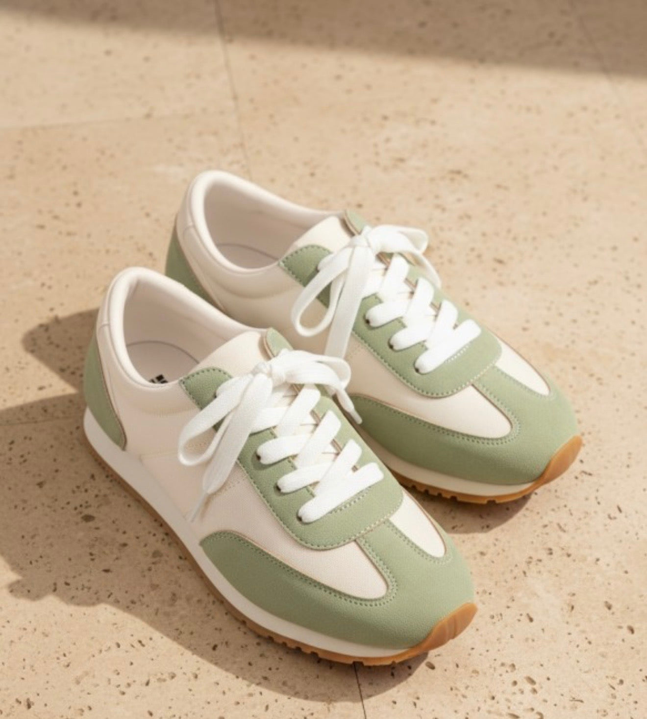 Sage/ White tennis shoes