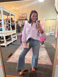 Striped button down top
