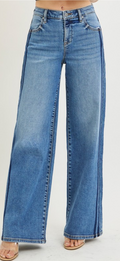 Curvy Wide Leg Mid Rise Risen Denim