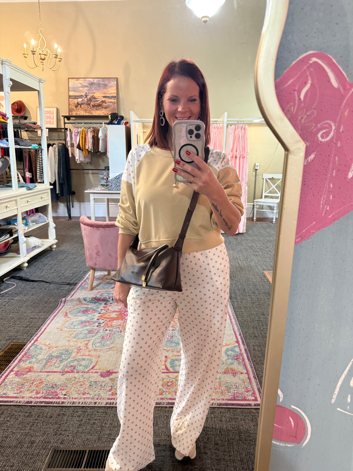 Brown leather crossbody