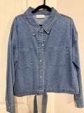 First Love Denim Button Down Top