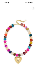 Heart Pendant Beaded Necklace