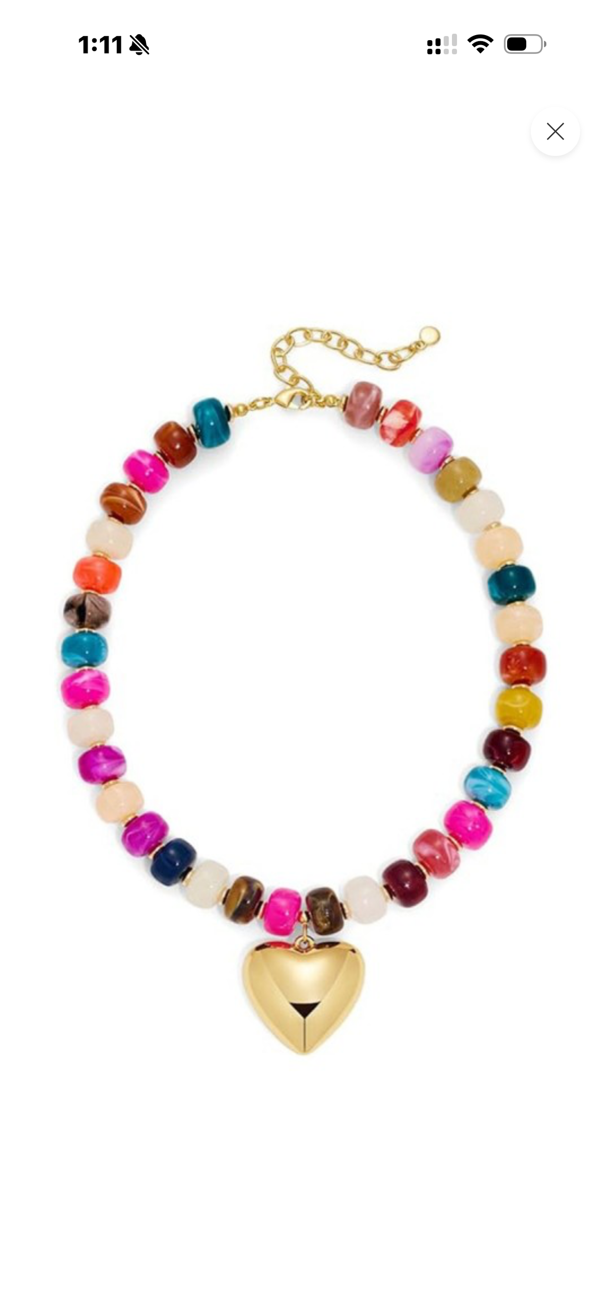 Heart Pendant Beaded Necklace