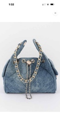 Medium Denim Inspired Shoulder Bag