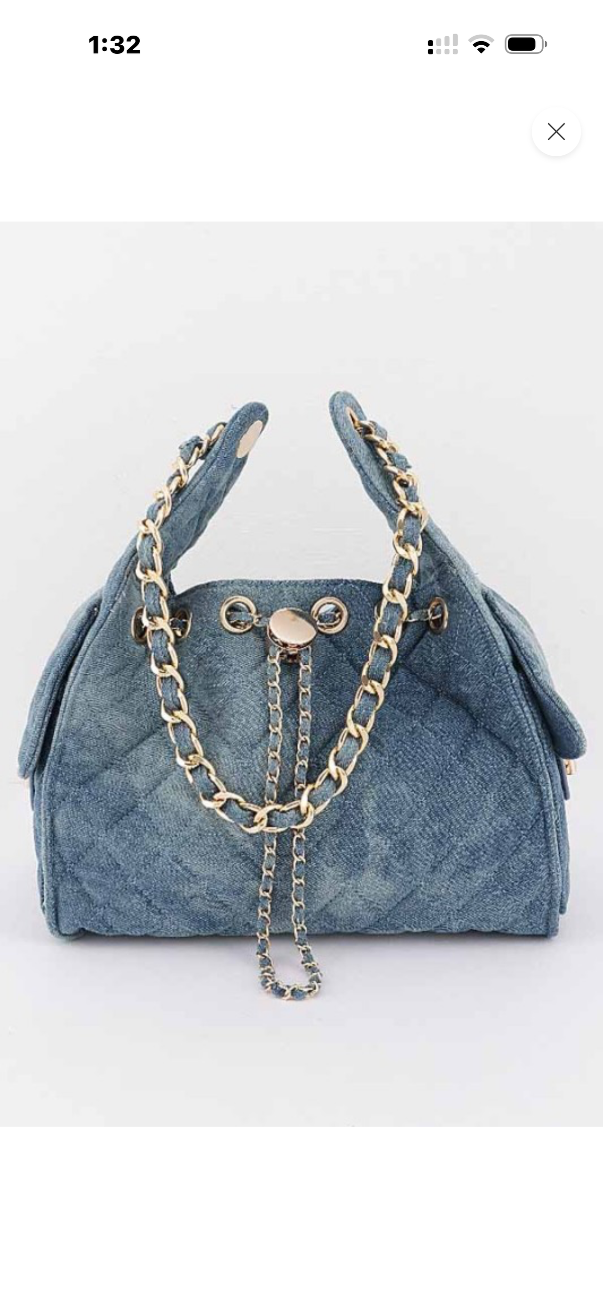 Medium Denim Inspired Shoulder Bag